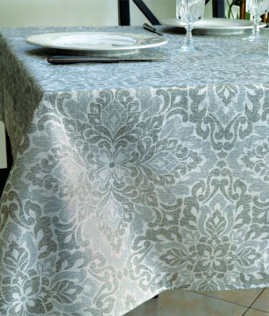 Coated Linen Tablecloth (Domaine. raw/grey) - Click Image to Close